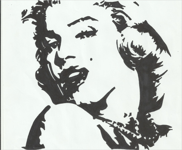 Marilyn Monroe Pencil Stencil 9945