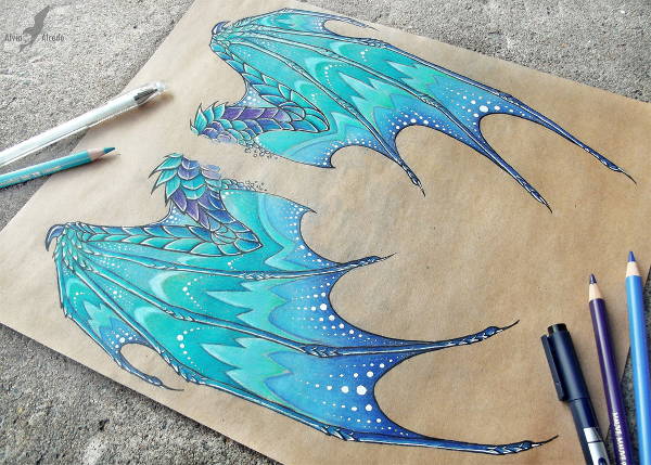dragon wings drawing