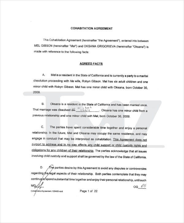 free-printable-cohabitation-agreement-template