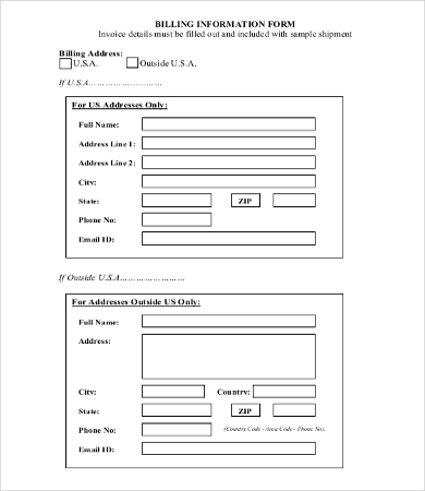 billing invoice form