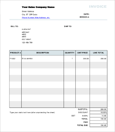 Invoice Form - 9+Free Word, PDF Documents Download