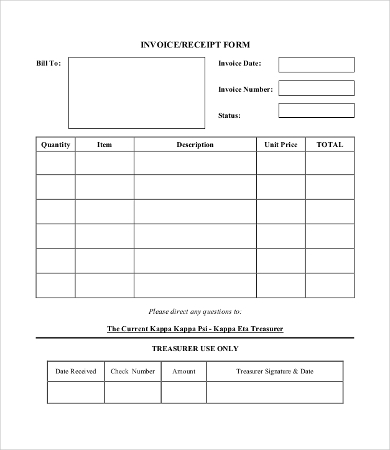 invoice receipt form