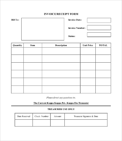 professional invoice receipt template