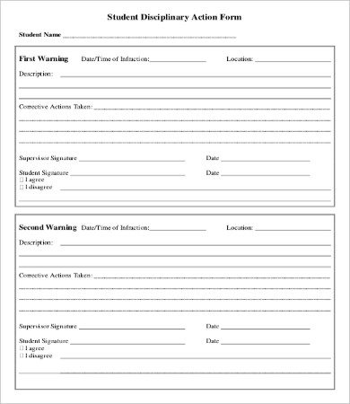 Disciplinary Action Form - 21+ Free Word, PDF Documents Download