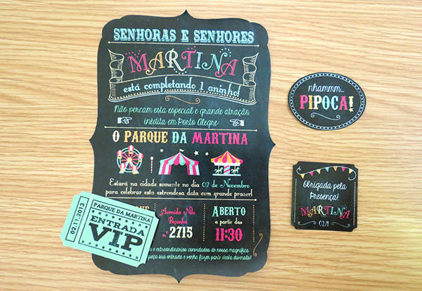 party themed carnival invitation