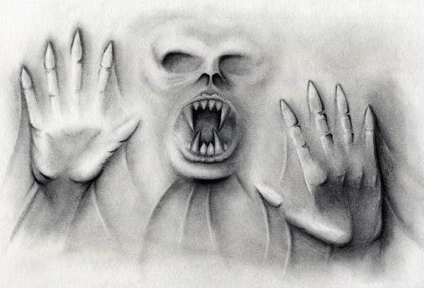 scary drawings of faces