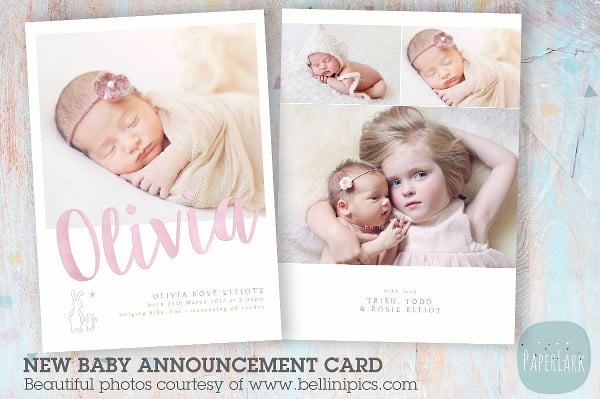newborn baby announcement card