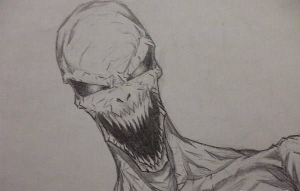 scary zombie drawing