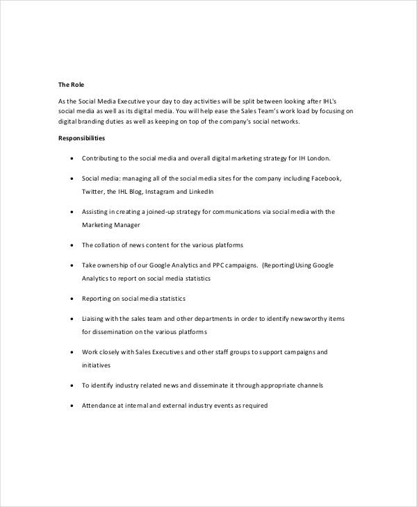 10+ Social Media Job Description Templates PDF, DOC