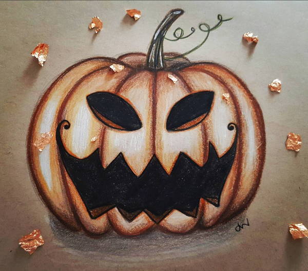 scary pumpkin drawing