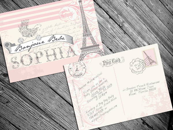 7 Baby Shower Postcards Free Printable PSD AI Format Download