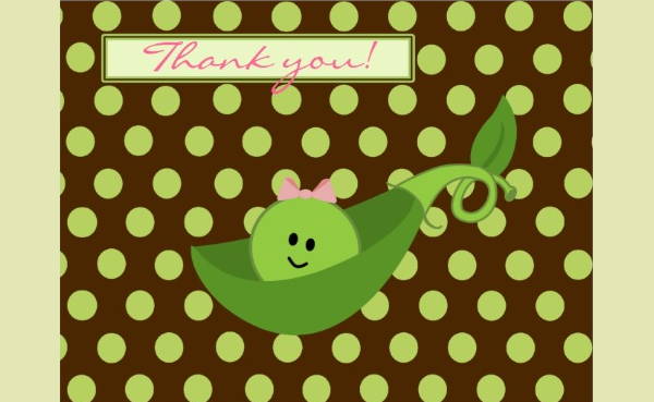 baby shower thank you postcard