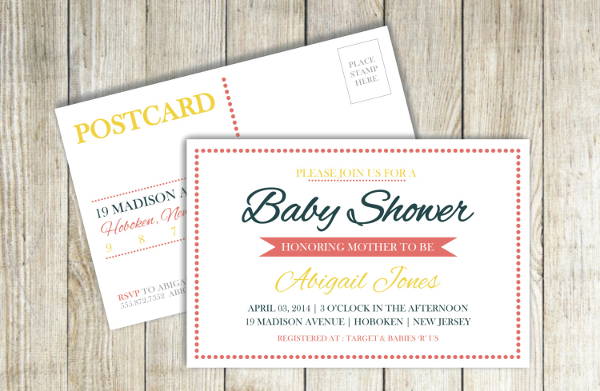 7 Baby Shower Postcards Free Printable PSD AI Format Download