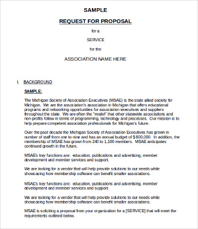 Request For Proposal Template 13 Free Word PDF Documents Download