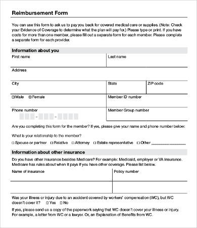 medical reimbursement form