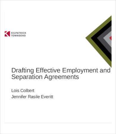 draft employment separation agreement template