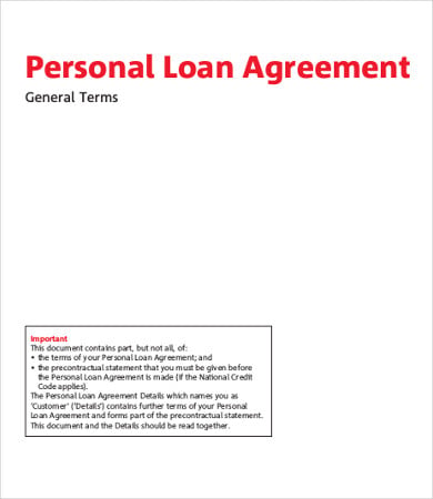 personal money loan agreement template