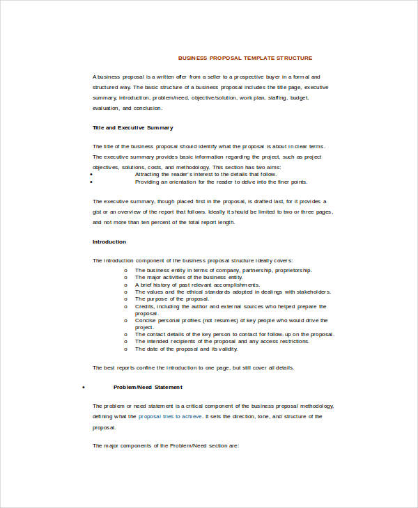 Sample Business Proposal Template Word