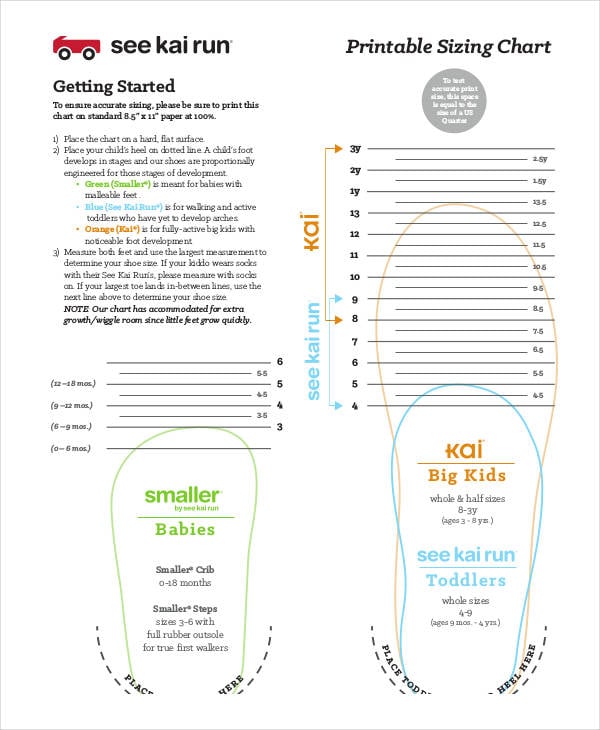 Printable Shoe Size Chart - 9+ Free PDF Documents Download ...