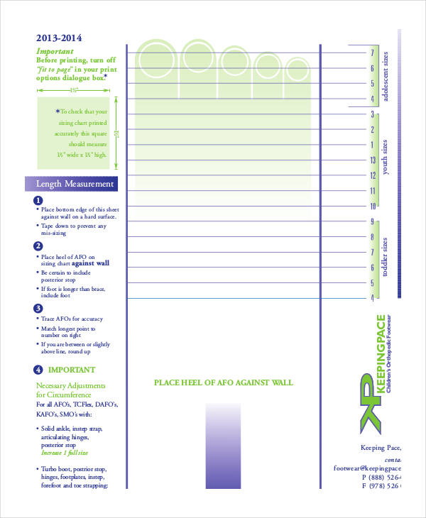 Printable Shoe Size Chart 21 PDF Documents Download