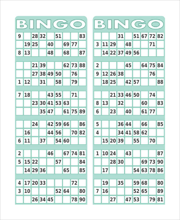Free Printable Bingo Card 19 Free PDF Documents Download