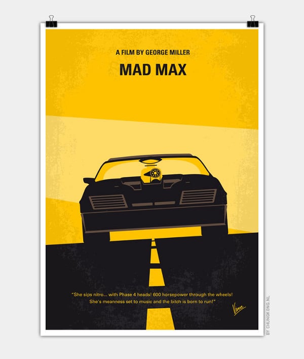 minimalist movie car poster
