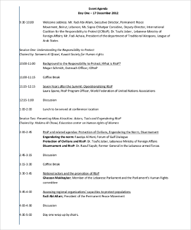 Day Agenda Templates - 8+ Free Word, PDF Documents Download