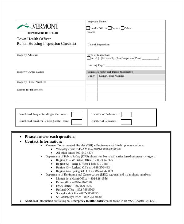 Home Inspection Checklist Template - 13+ Free PDF Documents Download