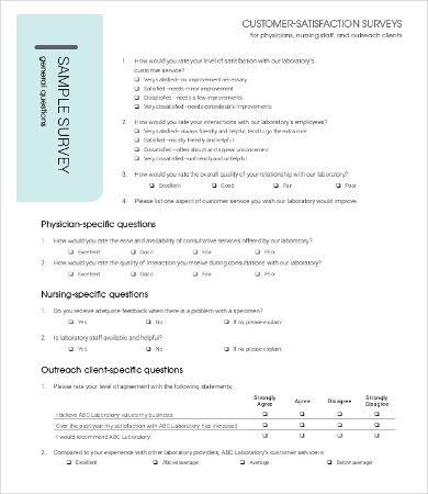 physician laboratory satisfaction survey template