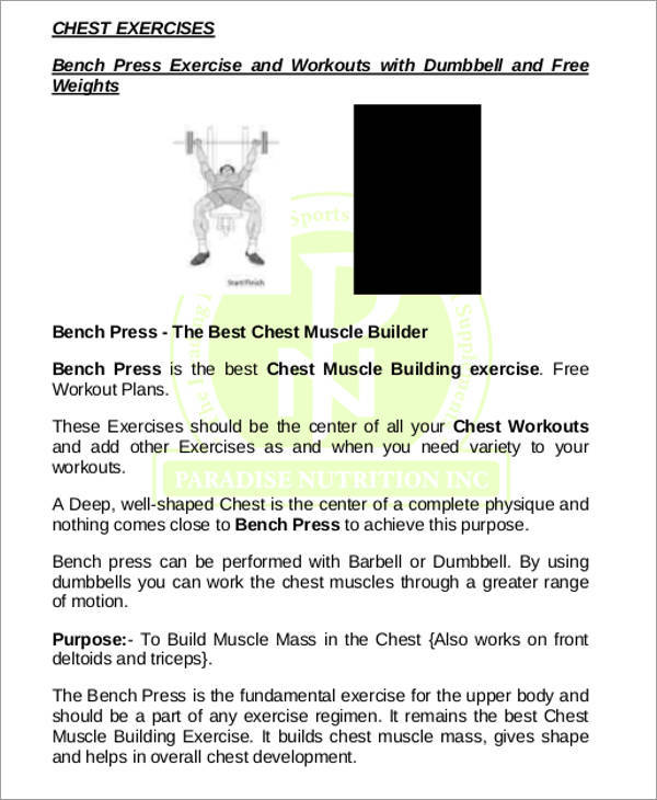 chest workout chart template1