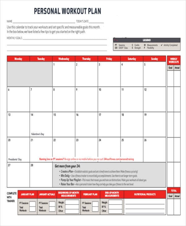monthly workout chart template2