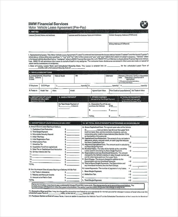 18+ Vehicle Lease Agreement Templates - Docs, Word