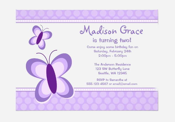 Butterfly Invitation Template Free Download