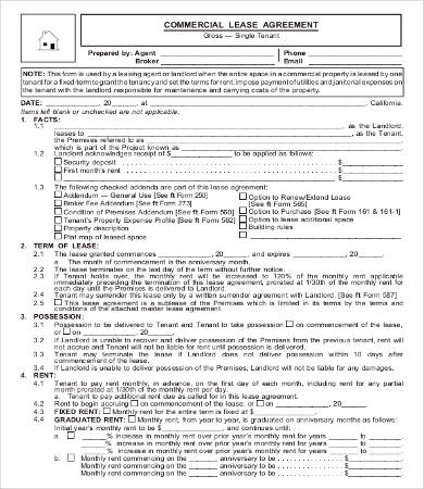 business lease agreement form