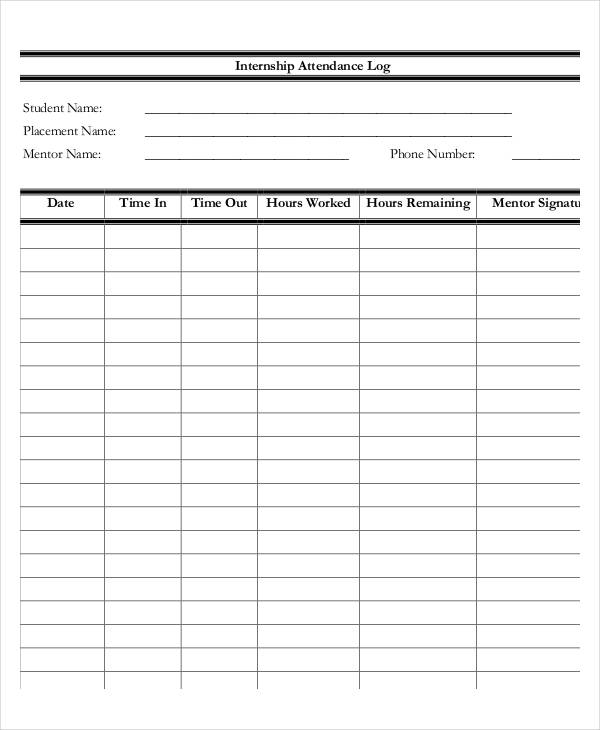 Attendance Log Templates - 9+ Free PDF Documents Download ...