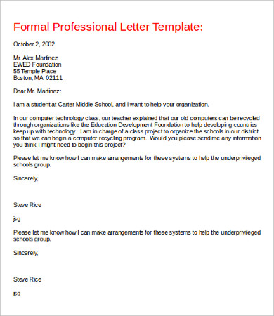 Professional Letter - 8+ Free Word, PDF Documents Download ...