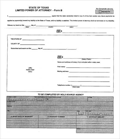 texas power of attorney form free printable