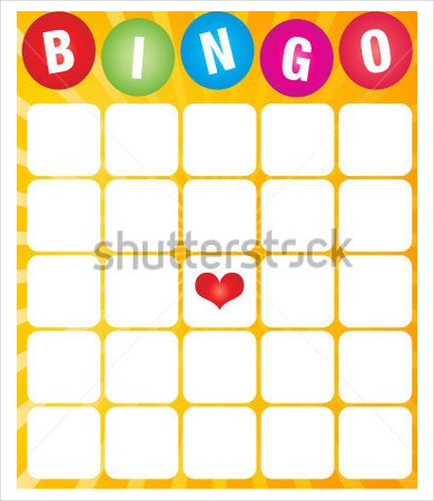 bingo game card template