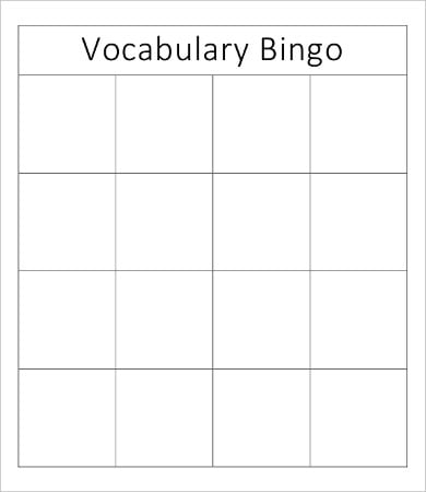 Bingo Card Template - 9+ Free Word, PDF, JPEG, Vector ...
