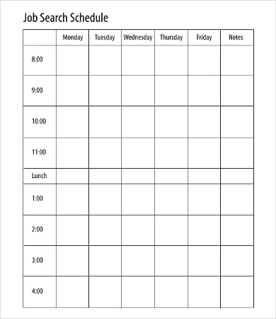 Job Schedule Templates - 7+Free Word, PDF Documents Download