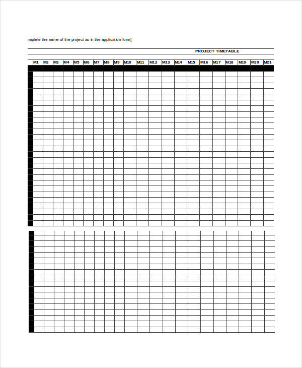 excel monthly timeline template