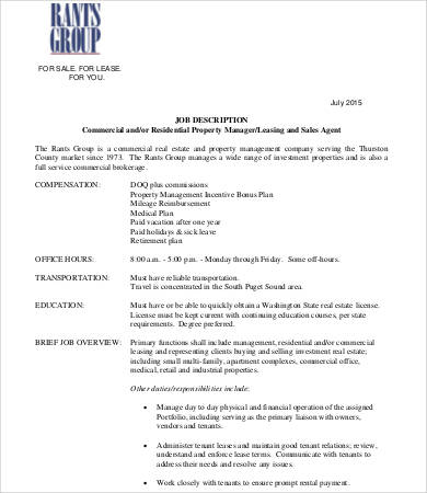 Real Estate Agent Job Description - 9+ Free Word, PDF Documents Download