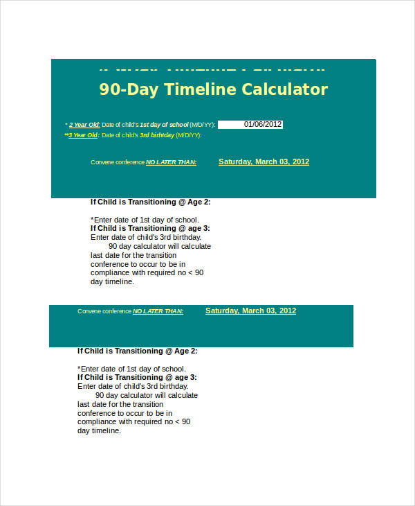 excel timeline calendar template