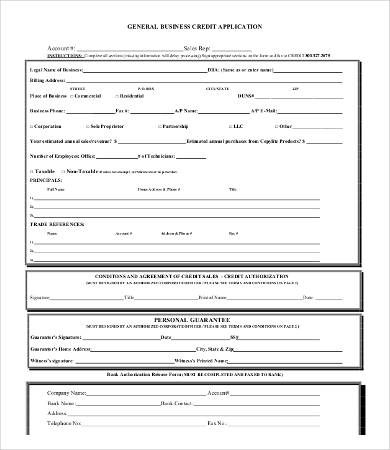 Business Credit Application Form - 11+ Free Word, PDF Documents Download