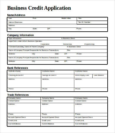 Business Credit Application Form 11 Free Word Pdf Documents Download Free Premium Templates