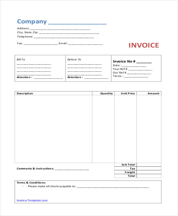 Free Bakery Invoice Template Word