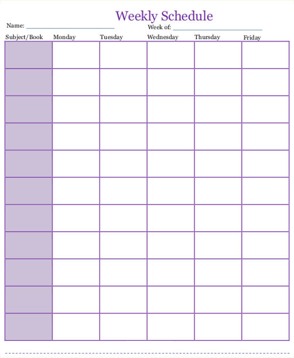 homeschool daily schedule template editable