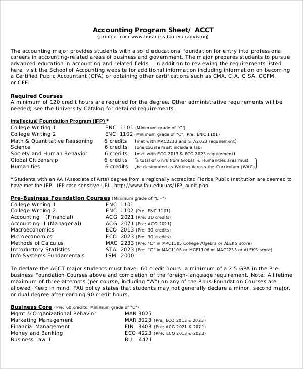 printable accounting program sheet