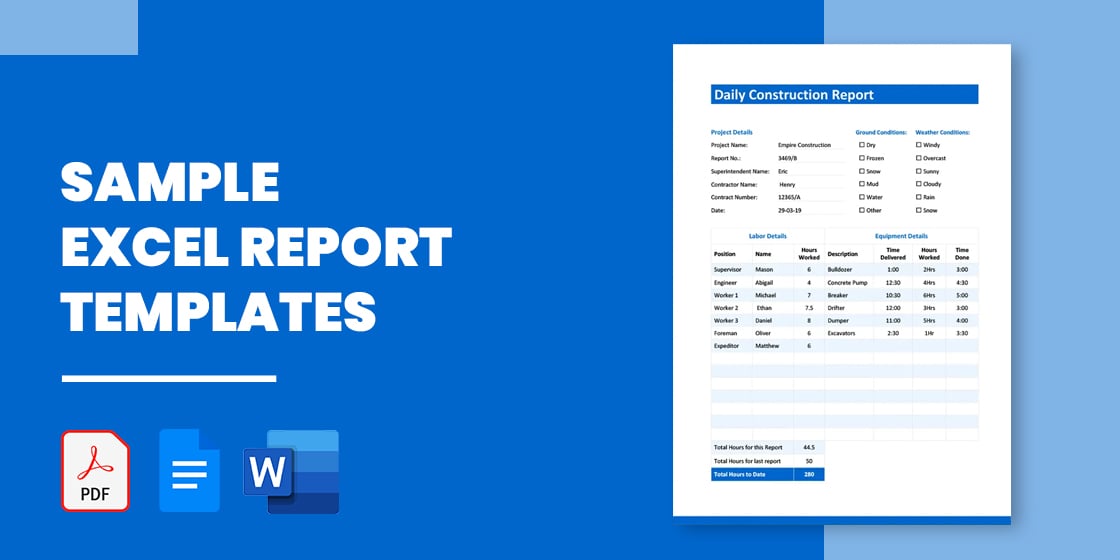 excel reports template