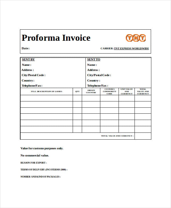 Pro Forma Template - 9+ Free Word, Excel, PDF Documents Download | Free